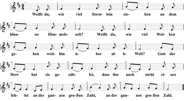 Weißt du wie viel Sternlein stehen, Noten